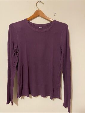 Three Dots Women's Long Sleeve Crewneck Top - Purple